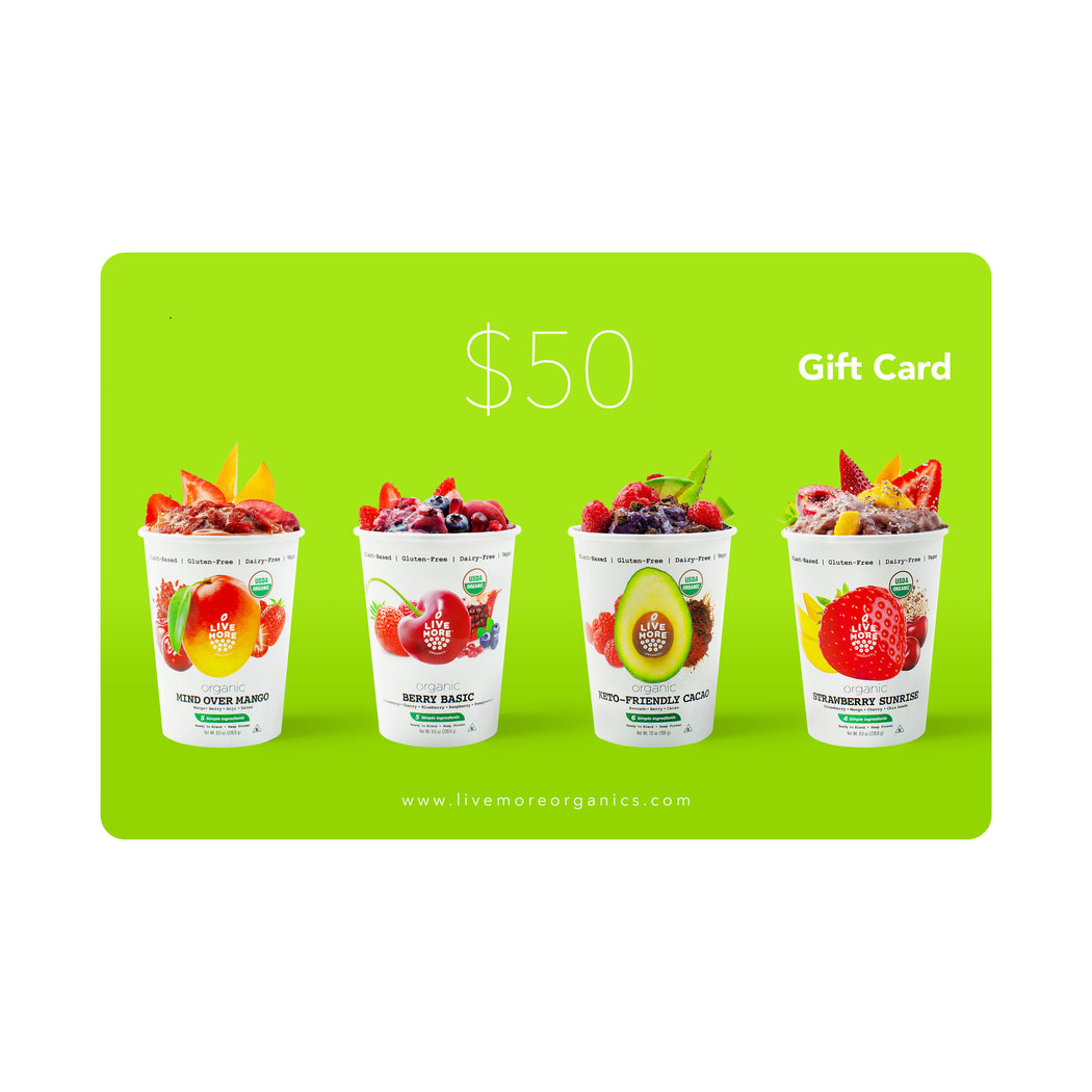 LiveMore Organics Holiday Gift Card
