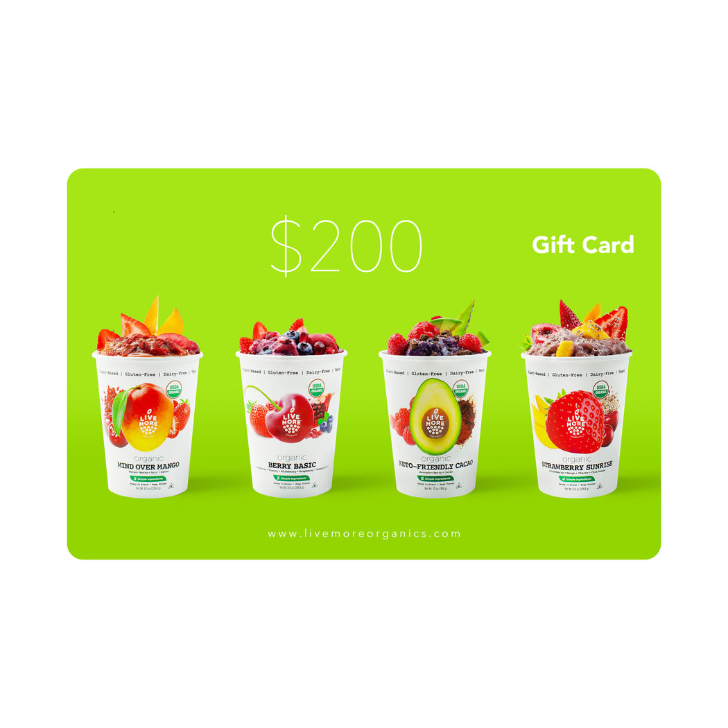 LiveMore Organics Holiday Gift Card