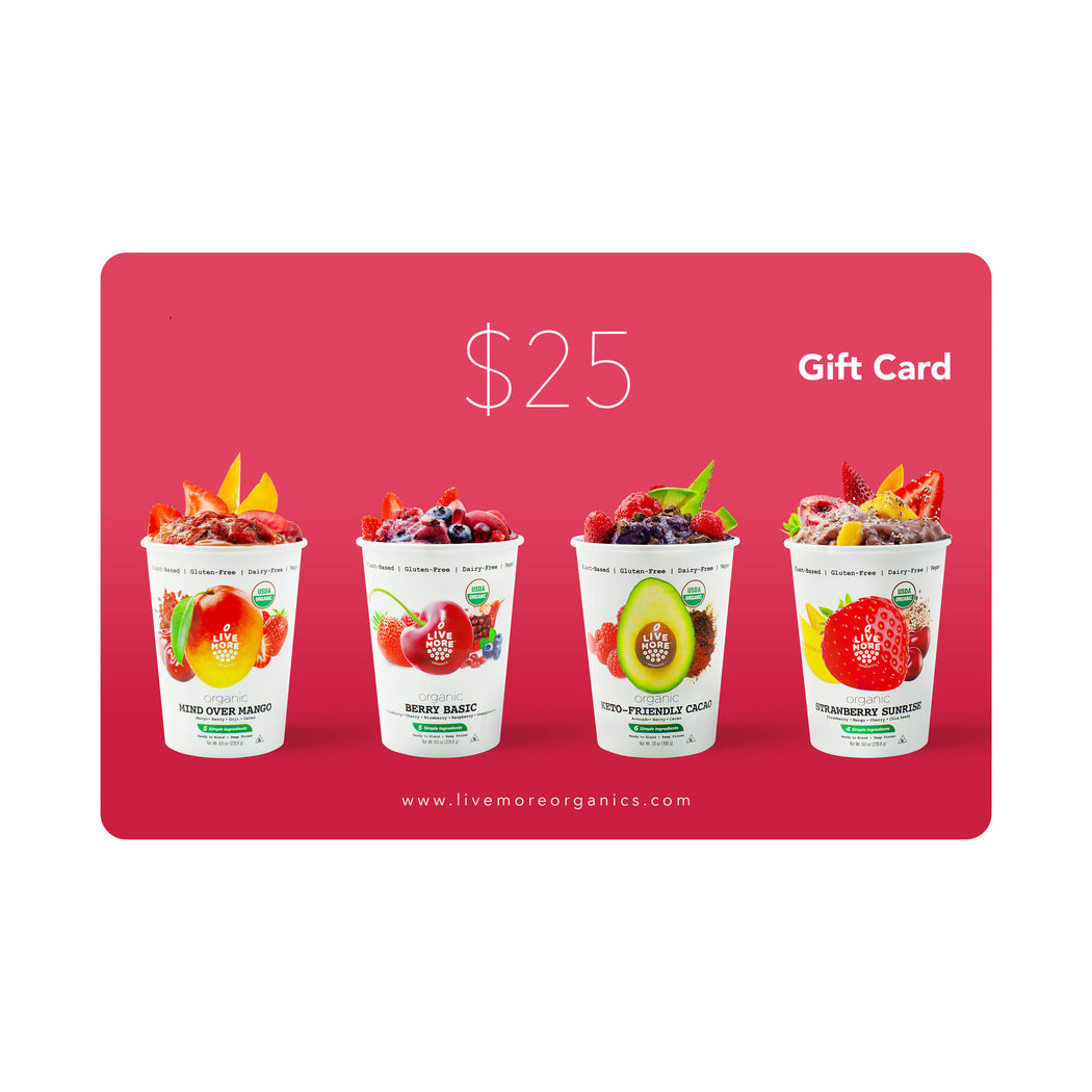 LiveMore Organics Holiday Gift Card