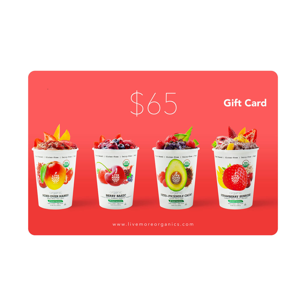 LiveMore Organics Holiday Gift Card